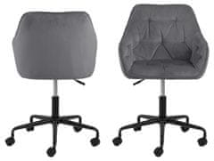 Design Scandinavia Kancelářská židle Brooke, samet, tmavě šedá