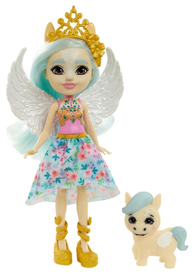 Mattel Enchantimals panenka a zvířátko Paolina Pegasus a Wingley - rozbaleno