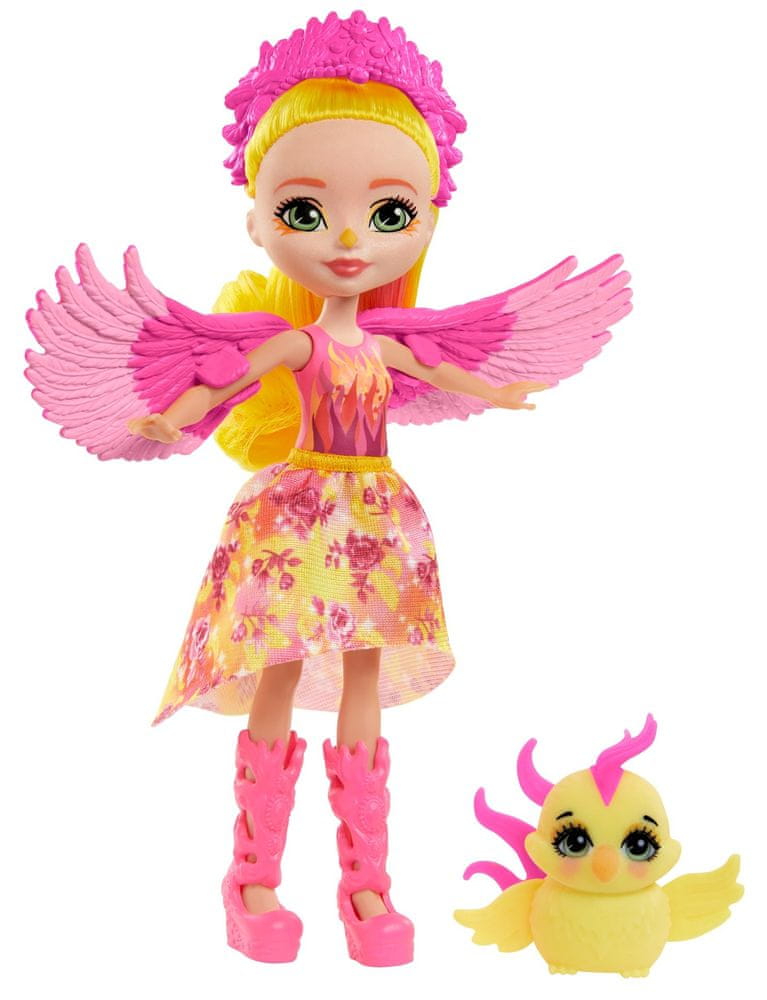 Mattel Enchantimals panenka a zvířátko Falon Phoenix a Sunrise - zánovní