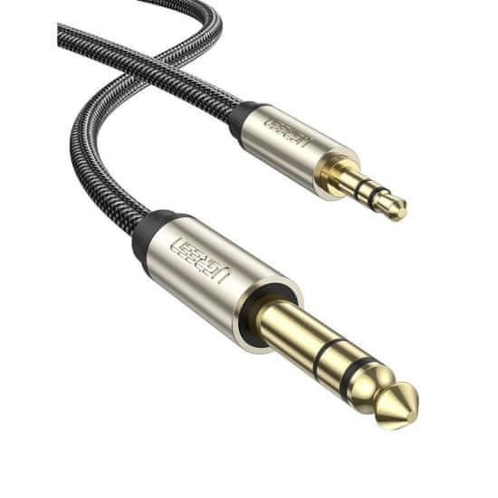 Ugreen AV127 audio kabel 3.5mm mini jack - 6.35mm jack M/M 2m, šedý