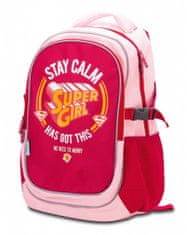 Presco Group Školní batoh s pončem Supergirl – STAY CALM