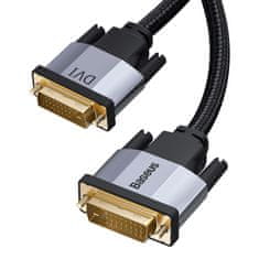 BASEUS Enjoyment Series kabel DVI samec na DVI samec pro obousměrný přenos 1 m CAKSX-Q0G, šedá
