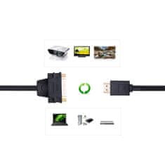 Ugreen adaptér DVI 24+5 pin - HDMI F/M 22cm, černý