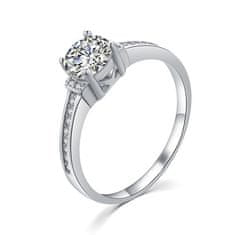 MOISS Elegantní stříbrný prsten s čirými zirkony R00006 (Obvod 53 mm)