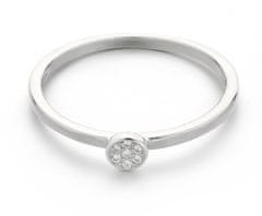 MOISS Třpytivý stříbrný prsten s čirými zirkony R00020 (Obvod 50 mm)