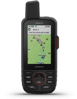 Turistická GPS navigace do terénu Garmin GPSmap 66i EUROPE, topografická mapa Evropy, GPS, Glonass, GALILEO voděodolná, na kolo, na vodu, kompas Garmin Explore barometr výškoměr tříosý elektronický kompas kvalitní navigace outdoor navigace výčeúčelová GPS navigace slot na pamětové karty microSD li-Ion dobíjecí baterie IPX7 MIL-STD-810G vojenský standard odolnosti odolná navigace barevný displej SOS tlačítko LED svítilna SOS signál BirdsEye Iridium služba GEOS profesiální navigace
