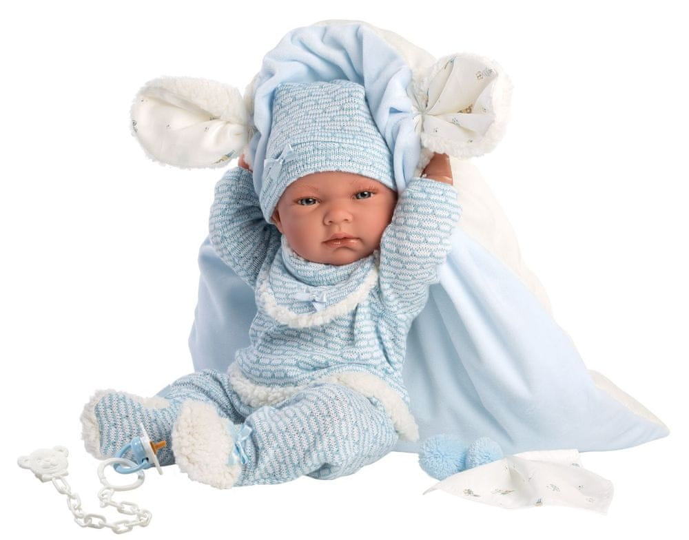Levně Llorens 73859 New Born chlapeček - realistická panenka miminko s celovinylovým tělem - 40 cm