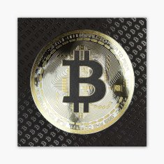 PixadoArt Bitcoin 3D Zlatý Plakát