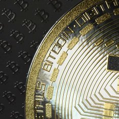 PixadoArt Bitcoin 3D Zlatý Plakát