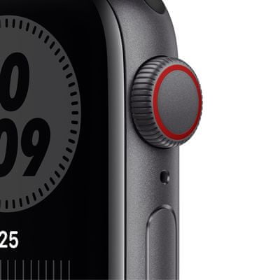 Chytré hodinky Apple Watch Nike SE Cellular (MYYF2HC/A tísňové volání detekce pohybu a automatické přivolání pomoci eSIM komunikace bez přítomnosti telefonu