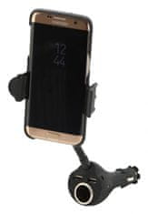 Greatstore Držák telefonu do zásuvky Spring - 20 cm, 2 x USB