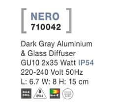 Greatstore Nástěnné osvětlení Nova Luce Nero S, 15 cm