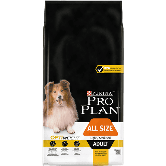 Purina Pro Plan Optiweight Adult Light Sterilised 14 kg granule pro dospělé sterilizované psy s nízkým obsahem tuku