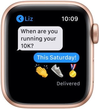 Chytré hodinky Apple Watch SE Cellular MKQX3HC/A pro běhání EKG sledování tepu srdeční činnost monitorování aktivity notifikace online platby Apple Pay tréninkové programy přehrávání hudby notifikace volání