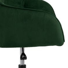 Design Scandinavia Kancelářská židle Brooke, samet, tmavě zelená