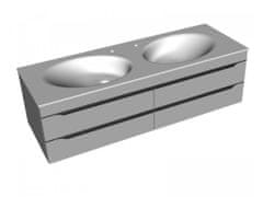 KOLPA-SAN skříňka do koupelny s dvojumyvadlem MALAYA OUM 140, tmavě šedá