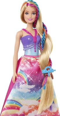 Barbie Princezna s barevnými vlasy