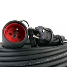 Prodlužovací kabel gumový černý 25M
