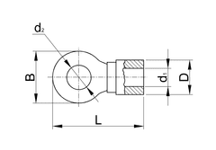 Neizolované CU kabelová oka lisovací 1,5mm2 / M6 30 ks