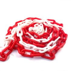 Plastový řetěz červeno/bílý 8 mm 25 ks