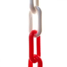 Plastový řetěz červeno/bílý 8 mm 25 ks