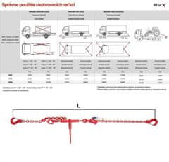SVX Kotevní řetěz dvoudílný (10 000kg, 13mm, 4m) 10 000kg, 13mm, 4m červena 