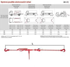 SVX Kotevní řetěz dvoudílný (6300kg, 10mm, 3m) 6300kg, 10mm, 3m červena 