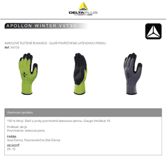 Zateplené pracovní rukavice APOLLON WINTER VV735 žluté 09