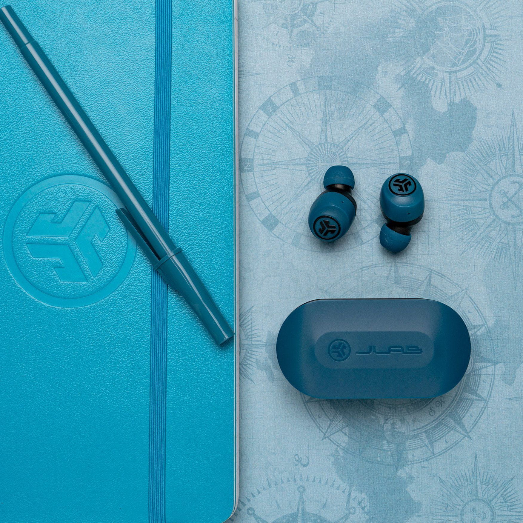  moderne bluetooth slušalice jlab go air s ekvilajzerom čist zvuk izuzetno snažna kutija za punjenje s dugim vijekom trajanja s kabelskim senzorima dodira 