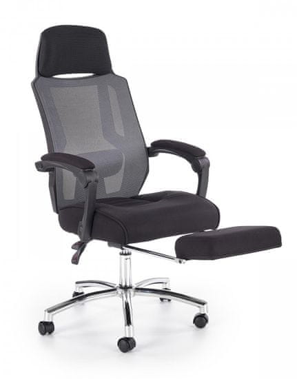 ATAN Kancelářská židle s podnožkou FREEMAN - černá/šedá