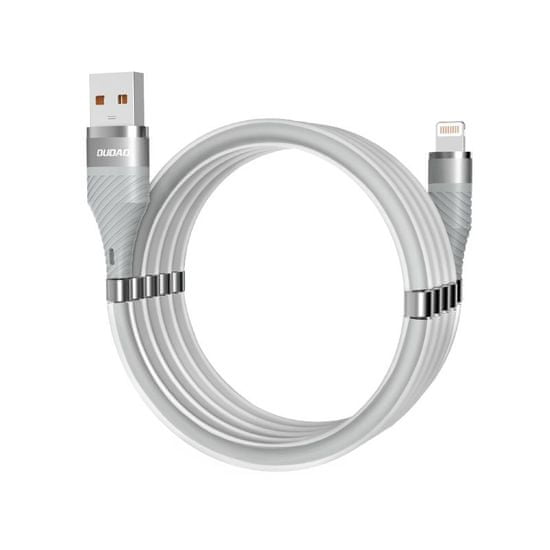 DUDAO Self Organizing magnetický kabel USB / Lightning 5A 1m, šedý