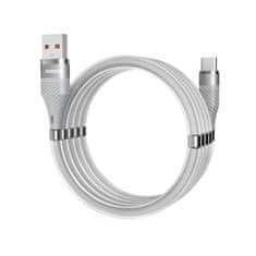 DUDAO Self Organizing magnetický kabel USB / USB-C 5A 1m, šedý