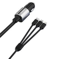 DUDAO R5Pro autonabíječka + kabel Lightning / USB-C / Micro USB 3.4A, černá
