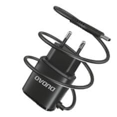 DUDAO A2Pro síťová nabíječka 2x USB + vestavěný USB-C kabel 12W, černá