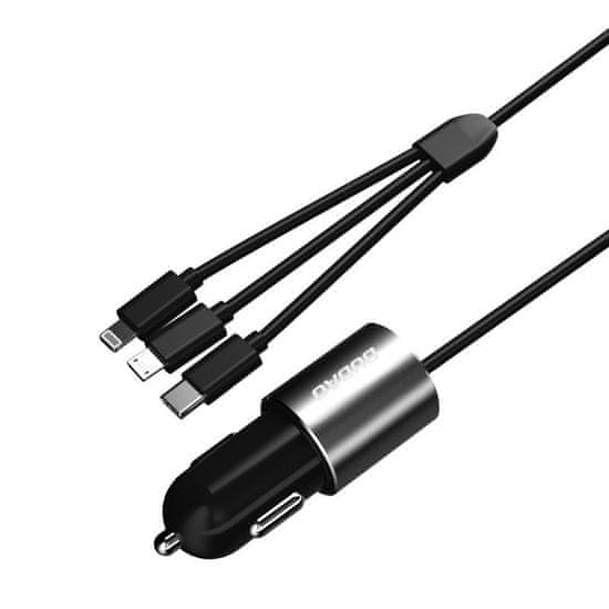DUDAO R5Pro autonabíječka + kabel Lightning / USB-C / Micro USB
