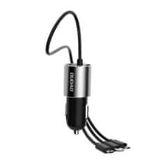 DUDAO R5Pro autonabíječka + kabel Lightning / USB-C / Micro USB 3.4A, černá