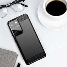 MG Carbon Case Flexible silikonový kryt na Samsung Galaxy S21 Ultra 5G, černý