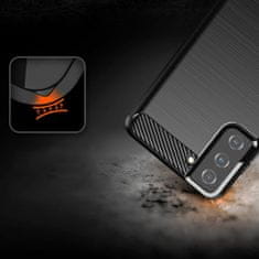 MG Carbon Case Flexible silikonový kryt na Samsung Galaxy S21 Plus 5G, černý