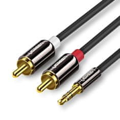 Ugreen AV116 audio kabel 3,5mm jack - 2RCA 3m, černý