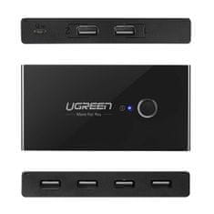 Ugreen Switch Box HUB adaptér 4x USB 2.0, černý