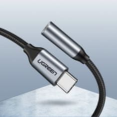 Ugreen AV142 adaptér 3,5mm jack / USB-C 10cm, šedý