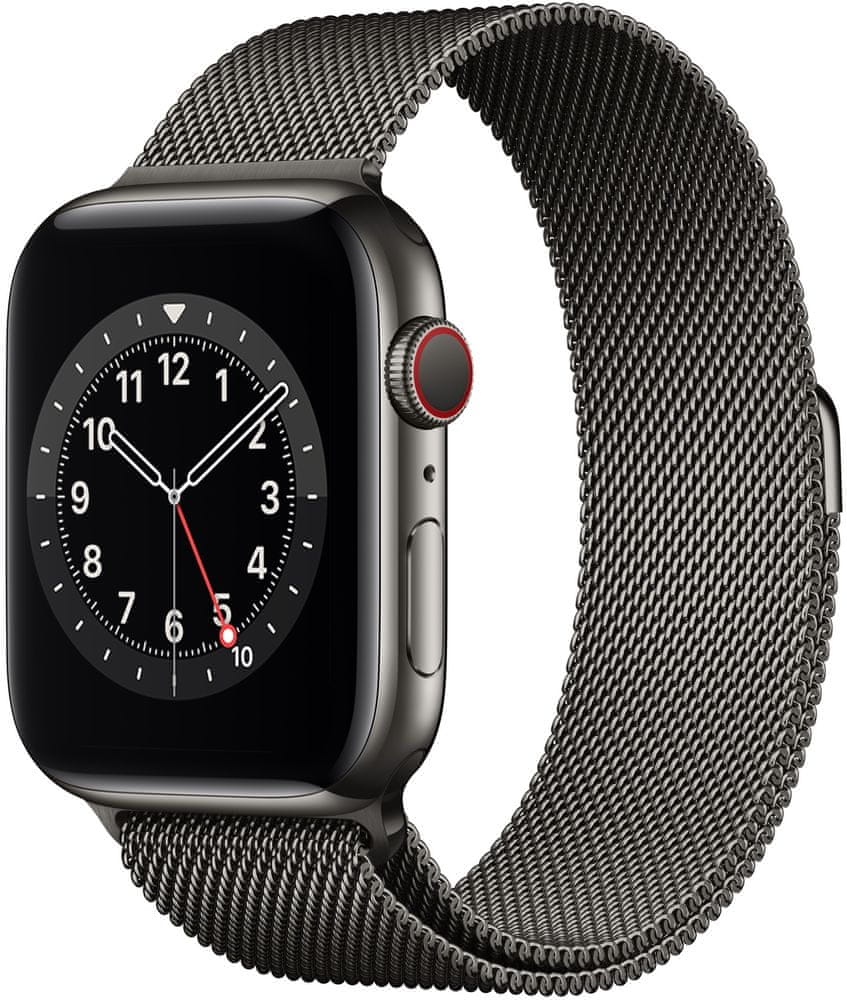 Apple Watch Series 6 Cellular, 44mm Graphite Stainless Steel Case with Graphite Milanese Loop - rozbaleno