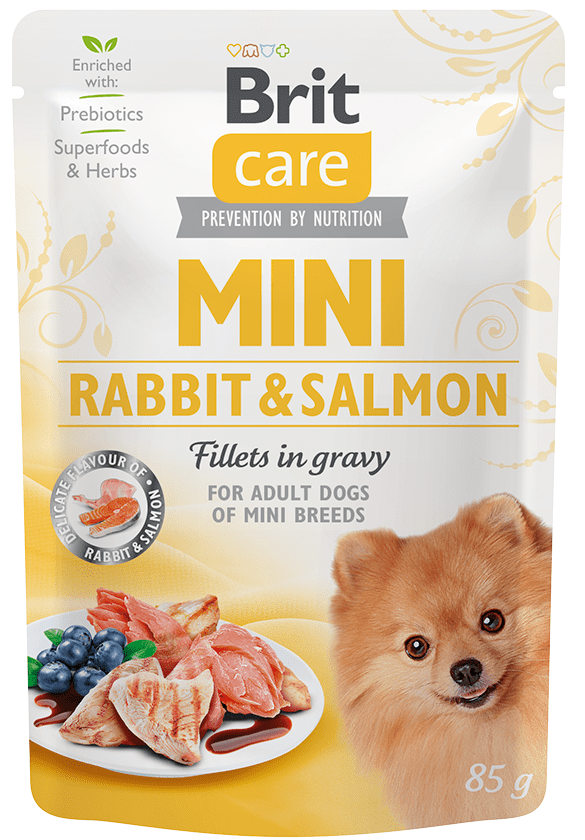 Brit Care Mini Rabbit&Salmon fillets in gravy 24x85 g