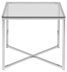Design Scandinavia Konferenční stolek Cross, 50 cm, čirá