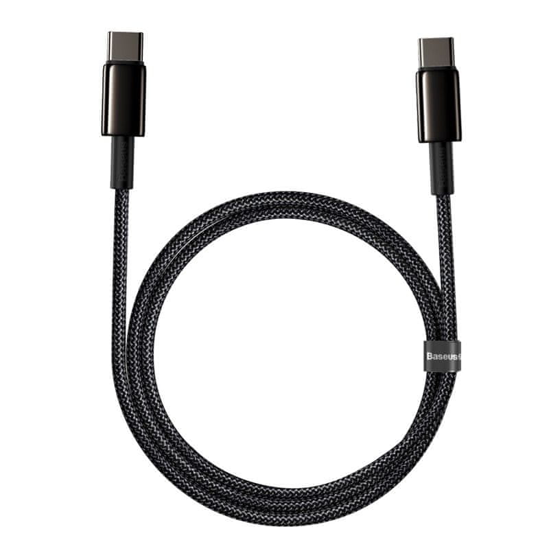 Levně BASEUS Tungsten Gold rychlonabíjecí / datový kabel USB-C na USB-C 100W 2m CATWJ-A01, černá