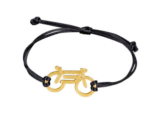 Force Krásný dárek pro milovníky cyklistiky - náramek BIKE - zlato-černý