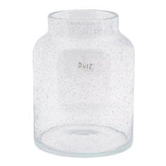 Skleněná váza DutZ, Barrel B1, výška 26 cm, průměr 20 cm, barva čiré bubliny