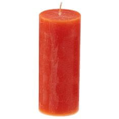 Rustikální svíčka DutZ, Výška 25 cm, průměr 7 cm, barva korálově červená