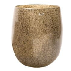 Skleněná váza DutZ, Barrel, výška 32 cm, průměr 27 cm, barva stříbřitě hnědá