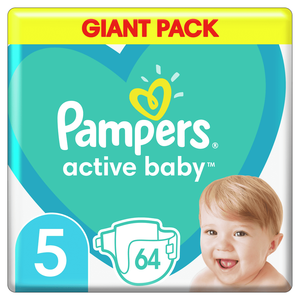 Levně Pampers Pleny Active Baby 5 Junior (11-16 kg) Giant Pack 64 ks